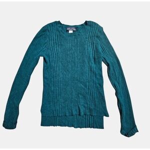 Simply Styled‎ by Sears Crew Neck Ribbed Pullover Sweater S Rayon Poly 90s Y2K